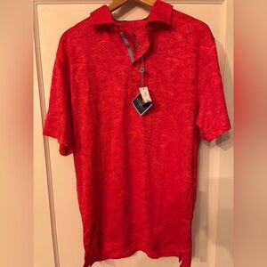 NWT Tailorbyrd Polo Shirt Mens Size XL Coral Performance Golf Moisture Wicking.